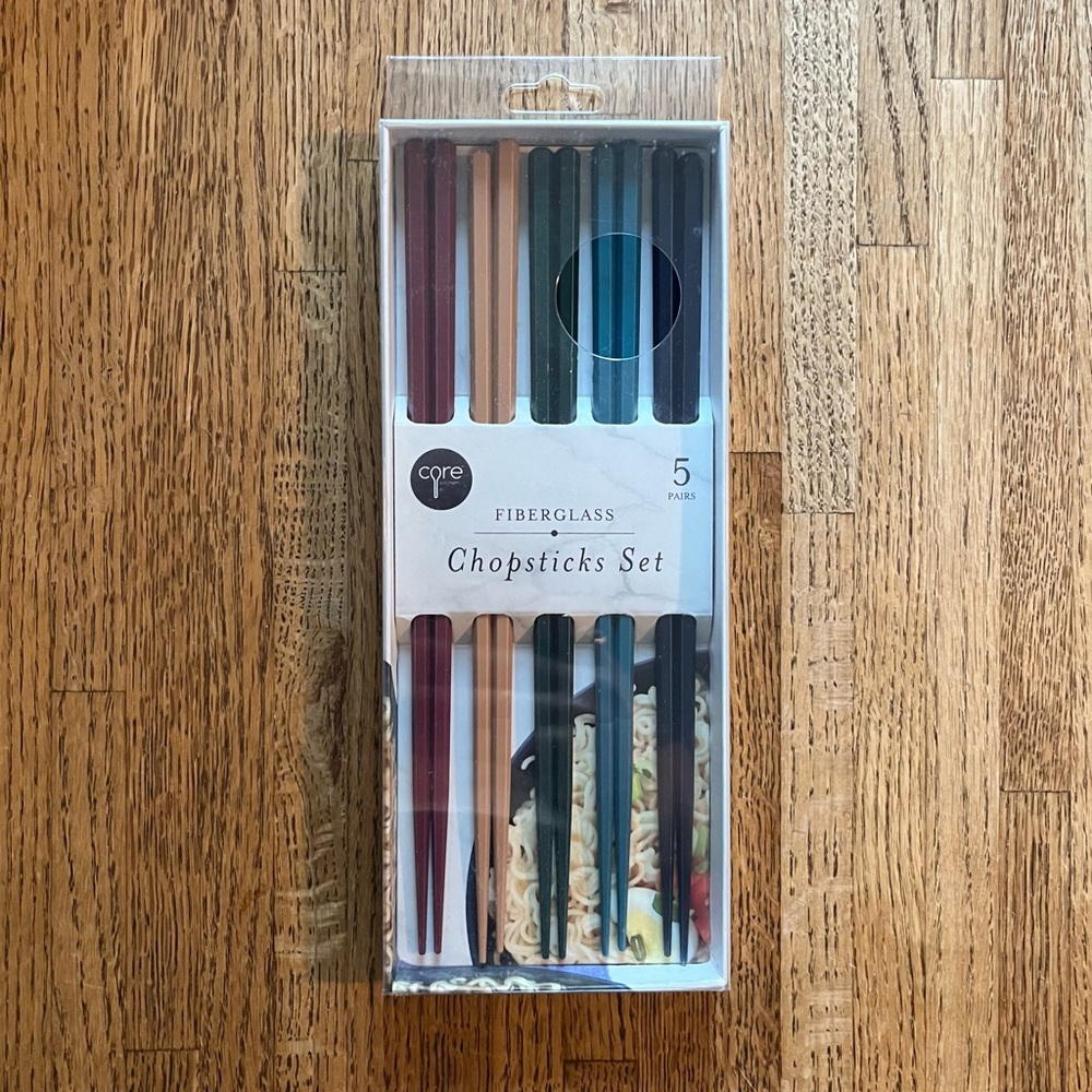 Core Kitchen Fiberglass Chopsticks, 5 sets of